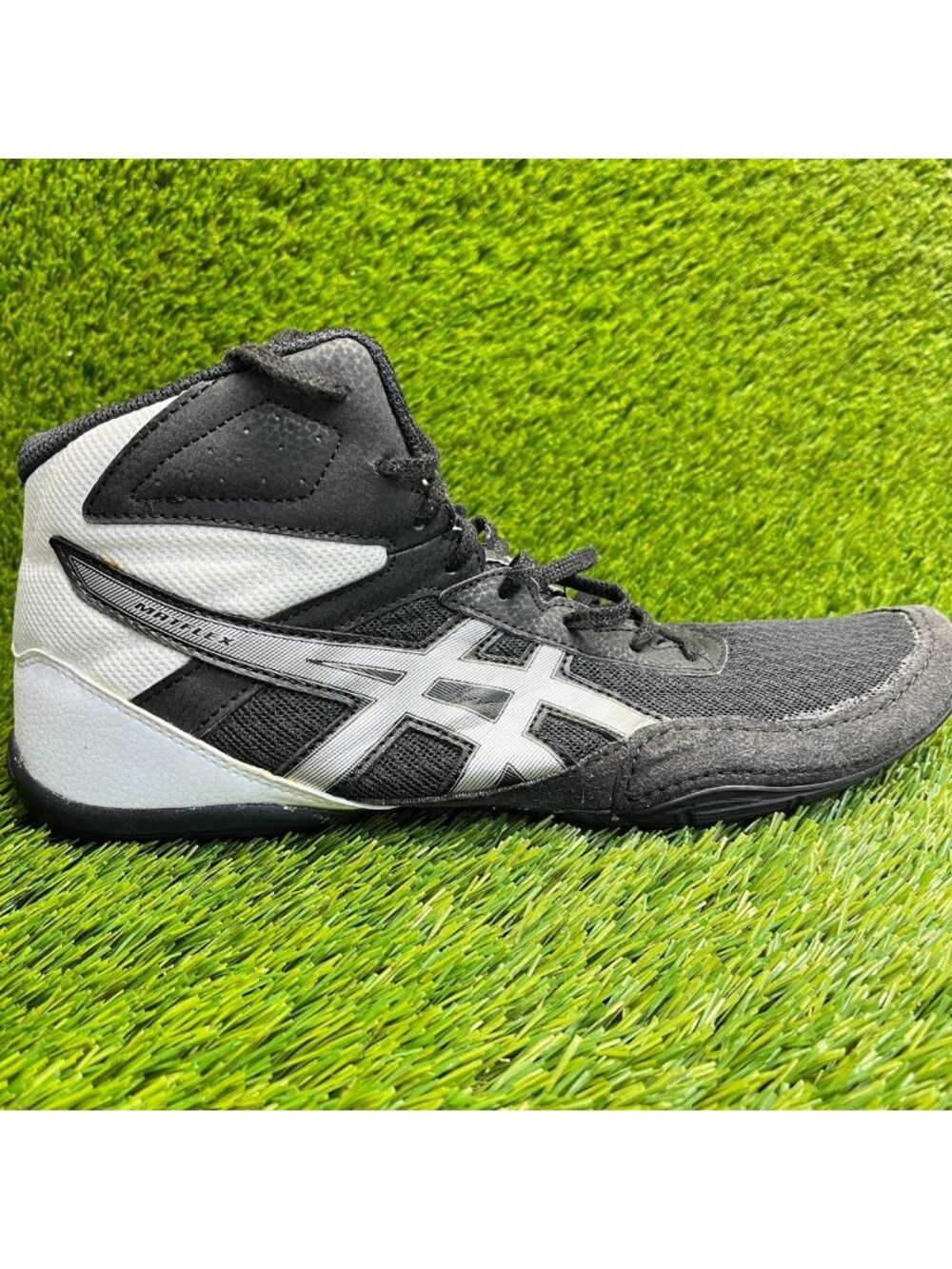 Asics Matflex 6 Mens Size 13 Black White Athletic Wrestling Shoes Sneakers